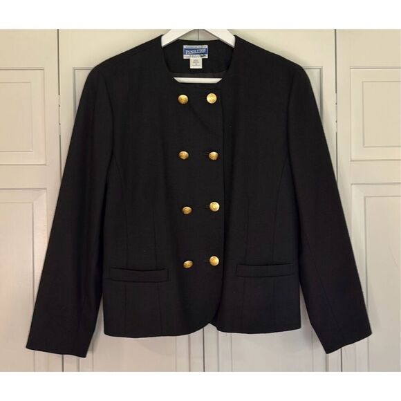 Pendleton black peacoat 100% virgin wool size 12 - Picture 8 of 9